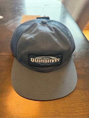 Quiksilver Navy Blue Mesh Back Snapback Hat NEW